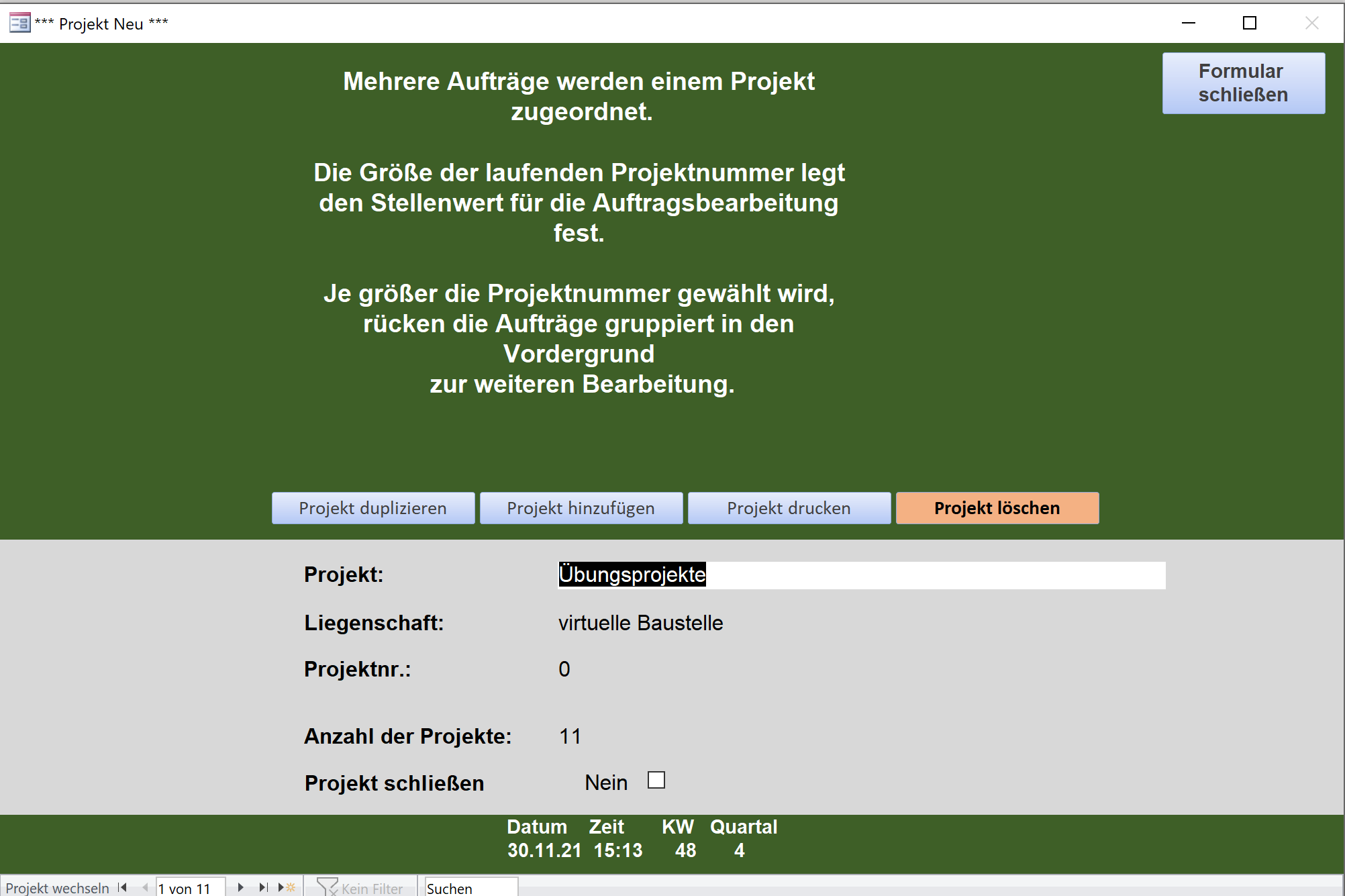 Projektdaten