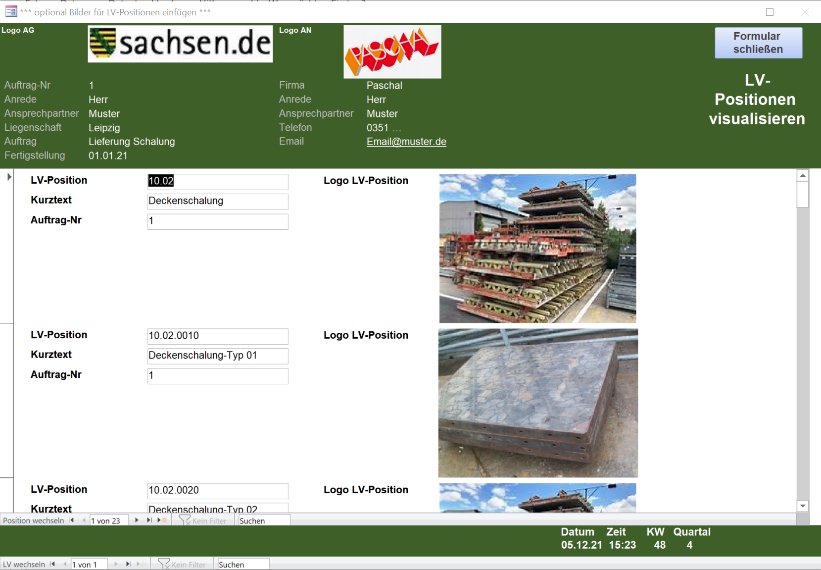 LV-Positionen Bilder einfügen